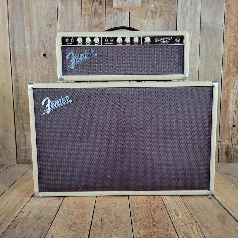 Fender Bassman 6G6-B Head 1962 Rough Blonde Tolex 2x12" Cab Serviced - Blonde image 1