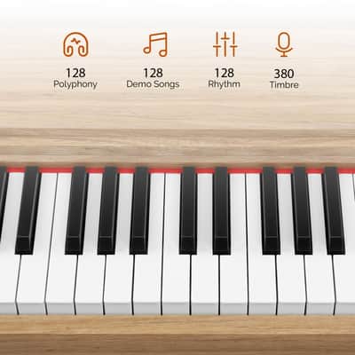 Glarry 88-Key Semi-Weighted Keybed Digital Piano - Nature image 2