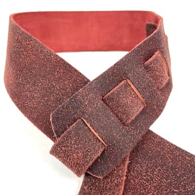 Walker & Williams STR-10 Amaranth Red Distressed "Weathered" Top Grain Italian Leather Guitar Strap image 3