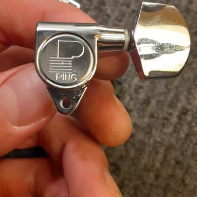 Ping Guitar Tuners (partial set: 2 bass side, 1 treble side) 1980's-1990's - Chrome image 9