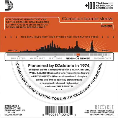 D'Addario Guitar Strings  Resophonic   EJ42  Phosphor Bronze imagen 2