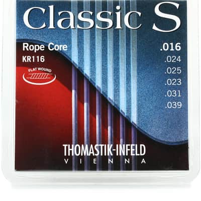 Thomastik-Infeld KR116 Classic S Rope Core Flatwound Nylon/Silver-Plated Copper Acoustic Guitar Strings - .016-.039 Norm image 1