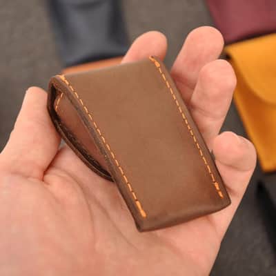 French Horn Mouthpiece Holder Single For 1 Mouthpiece. Genuine Leather Carrying Bag. Compact Mouthpiece Holder. Protection Case For French Horn Mouth Piece (Single, Brown) image 5