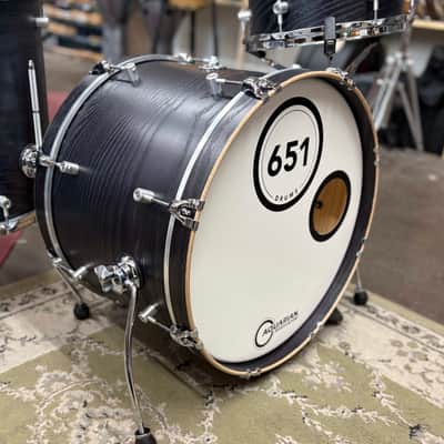 651 Drums Ash 3-Piece Drum Set (12-16-20) - Natural Black Stain image 7