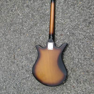 Vintage 60s Teisco Decca TULIP Guitar '3-D' Metal Pickguard 4/2 Headstock!  JAPAN ! HAS WIRING MOD image 2