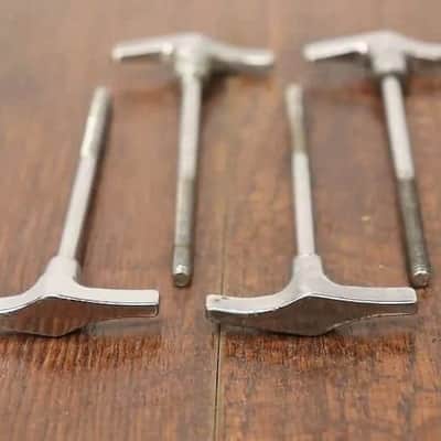 Percussion Plus 4-3/4" Bass Drum T Rods Chrome Vintage 4pk image 2