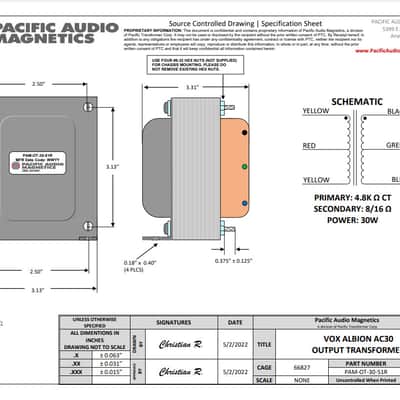 Pacific Transformer Vox Albion AC30 Output Transformer 2022 image 3