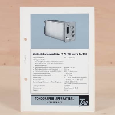 TAB V76 Mic Preamp original brochure image 1