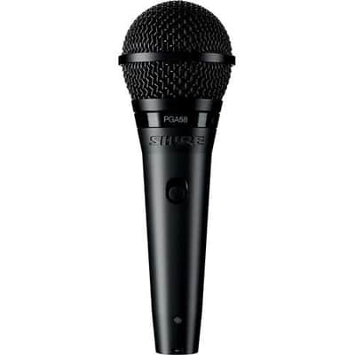 Shure PGA58-XLR Dynamic Vocal Mic w/ 15FT Cable + Pouch, Black Pop FIlter image 4