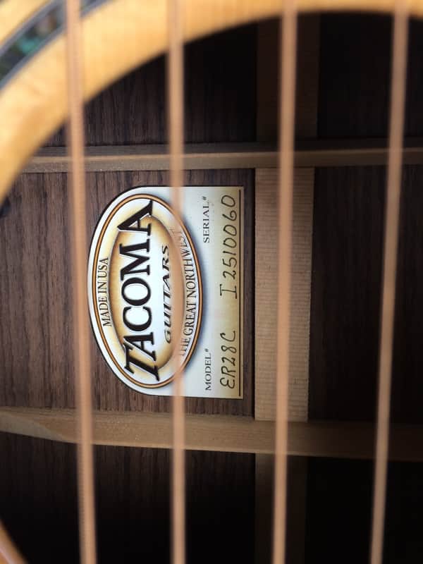 Tacoma ER28C E6 Mini Jumbo Acoustic Electric Guitar Natural | Reverb