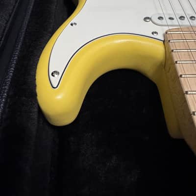 Custom/Partscaster Satin Yellow Strat Hard Case Stratocaster image 9