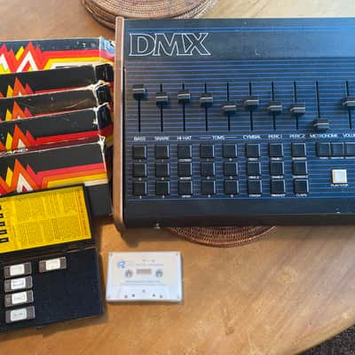 Oberheim DMX 8-Voice Drum Machine 1981 - Blue with Wood Sides image 6