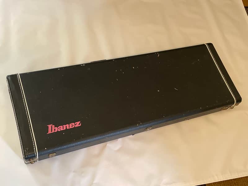 Vintage Ibanez RG Series UV1000 Black Tolex Hardshell Guitar Case Pink Interior image 1