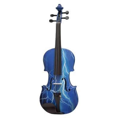 Blue Lightning Violin Outfit 4/4 | Stunning Lightning Design, Bow, Rosin, Case & Accessories – Ready to Play image 2
