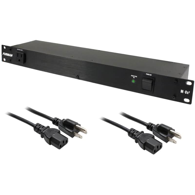 Furman M-8x2 Merit Series 8 Outlet Power Conditioner & Surge Protector with Hosa 18 Gauge Electrical Extension Cable image 1