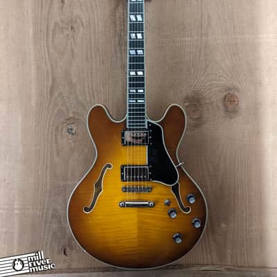 Eastman T486-GB Semi Hollow Thinline Electric Guitar Goldburst Finish image 2