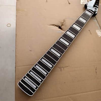 Black Reversed Head Guitar Strat Style Maple Neck, 22 Frets Rosewood Fingerboard image 5
