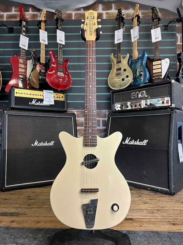 Danelectro Convertible Reissue White Hollow Body Electric Guitar image 1