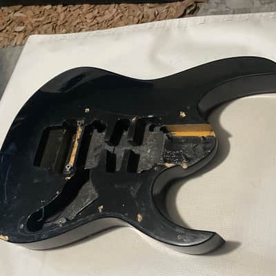 2010 Indonesian Ibanez RG350EX Black Strat Basswood Guitar Body Floyd Ready (Rough Shape) image 5
