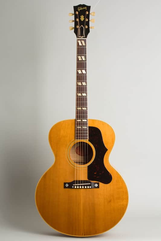 Gibson  J-185N Flat Top Acoustic Guitar (1958), ser. #A-28761, original brown hard shell case. image 1
