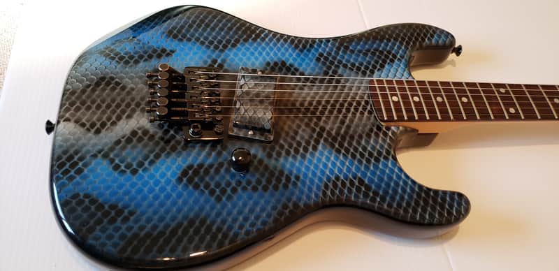 Kramer Baretta with Custom Paint and EMG 1986 Blue Snake image 1