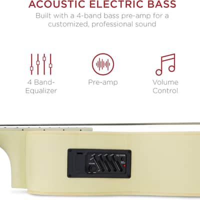 Full Size 4 String Acoustic Electric Bass Guitar Fretted Bass Guitar with Gig Bag image 4