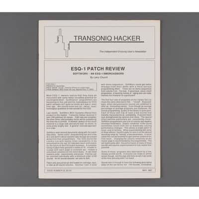 Transoniq Hacker Ensoniq User's Newsletter Issue #23
