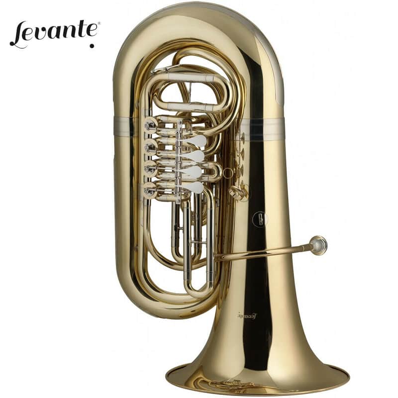 Stagg LV-BT5705 BBb Tuba 4 Rotary Valves w/Soft Case On Wheels & Mouthpiece Silver Plated image 1