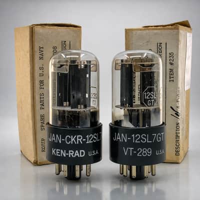 NOS MATCHED PAIR KEN RAD JAN CKR 12SL7GT/HICKOCK TESTED/1945 image 1