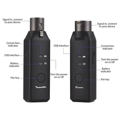 M-VAVE WP-7 Wireless Microphone System XLR Transmitter Receiver for Dynamic Microphones Dual-channel,price include the import duty to US buyer image 3