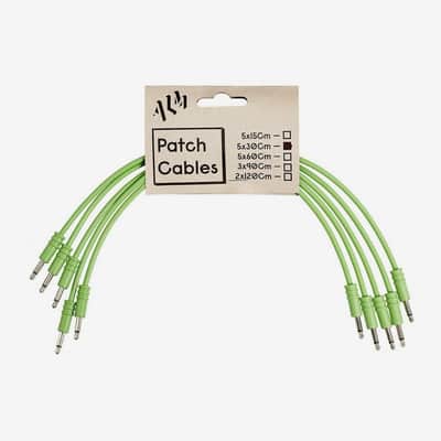 ALM Busy Circuits ALM-PC001x30 Eurorack Patch Cables (5 x 30cm) - Green image 2