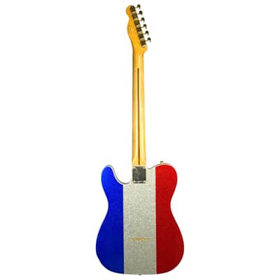 Fender Buck Owens Telecaster, Maple Fingerboard, Red, Silver and Blue Sparkle W/HSC (Used) image 2
