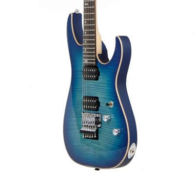 Schecter  USA Custom Sunset 24 FR Trans Sky Blue E-Gitarre image 2