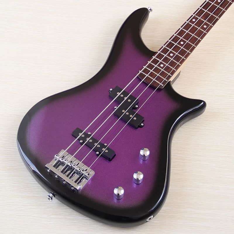 Custom Metallic Purple 4 String Electric Bass, Poplar Wood Body, Maple Neck image 1