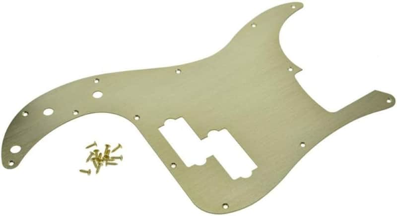 Precision Style Bass Left Hand Brushed Aluminum Pickguard - Gold FREE SHIPPING! image 1