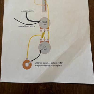 Fender Telecaster Reverse (control plate) 3-way wiring harness neck and bridge single coil pickups and treble bleed circuit mod image 4