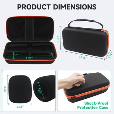 Wireless Microphone Case for JBL Dual System - Waterproof Hard EVA Travel Storage Box | Fits 2 Mics, Receiver, Batteries & Charger with 2 Foam Covers (Box Only) image 2