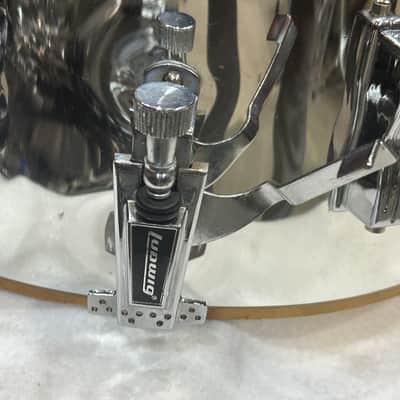 Ludwig 6 1/2" deep X 14" head Snare Drum (3114-T-SD-4186) 90's - COW - Chrome Over Wood image 9