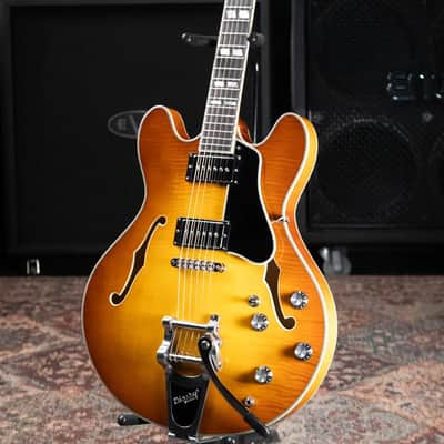 Eastman T486B-GB Thinline Semi-Hollow Electric Guitar - Goldburst with Hardshell Case image 12