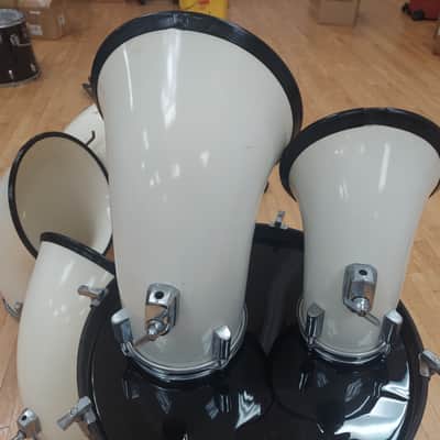 North 7 Piece Double Kick White Drum kit 70's - White image 5