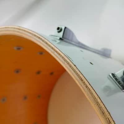 Ludwig 12x15"Marching Snare/Tom Drum White Cortex Wrap Vintage80s Blue/Olive B/O image 13