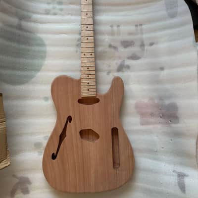 1 Set Mahogany Guitar Telecaster Tele Style Body with Mahogany Neck, Maple Fingerboard image 4