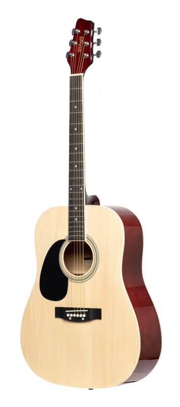 Stagg Natural dreadnought acoustic guitar with basswood top, left-handed model image 1