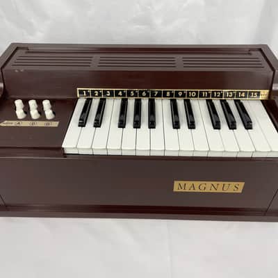Vintage 1960s Magnus Electric Chord Organ Model 300 Brown Serviced Works Great image 1