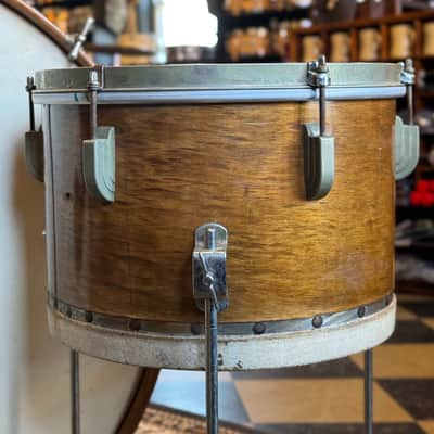 VINTAGE 1940's Leedy Trap Kit in Natural Mahogany - 14x28, 7x11, 9x13 image 20