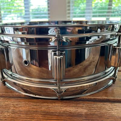 Vintage ROGERS 5"X14" Dyna-Sonic Snare Drum 1969-75 COB (Chrome over Brass) Fullerton image 7