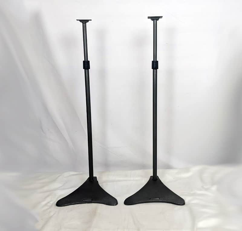 Atlantic 77305018 Adjustable Height Heavy Duty Speaker Stands Black - Set of 2 image 1