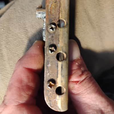 1970s-1984 Fender Precision P-Bass Gold Vintage Original USA Bridge - Beautifully aged Fullerton luthier parts for restoration project 80s 70s image 2