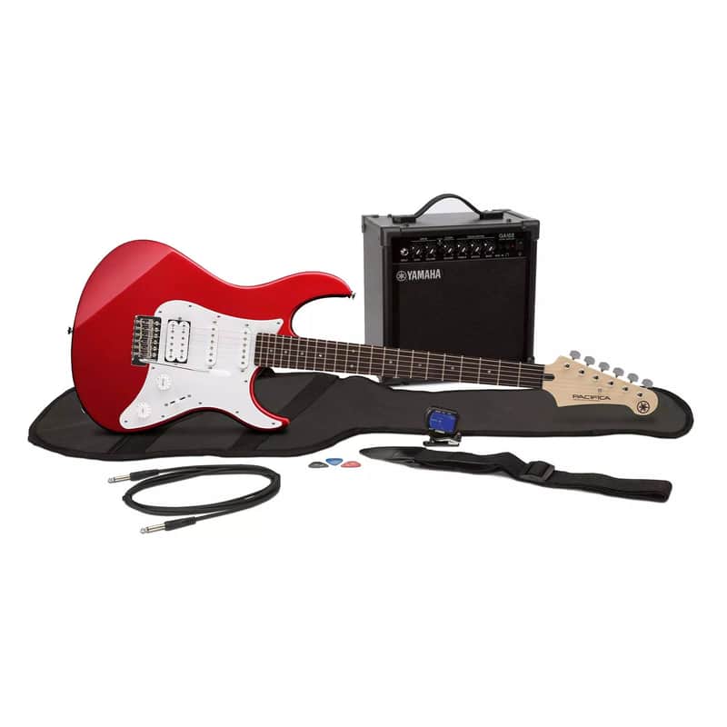 Yamaha GigMaker EG Electric Guitar Pack with Amplifier, Gig Bag, Tuner, Cable, Strap and Picks - Metallic Red image 1