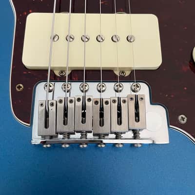Fender American Performer Jazzmaster with Fralin P90s and SKB Case - Satin Lake Placid Blue image 3